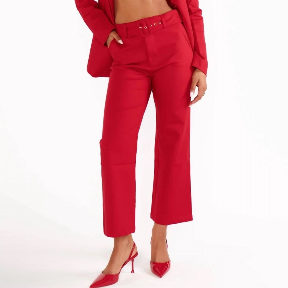 Show Me Your MuMu DJ Red Cropped Suit Pants